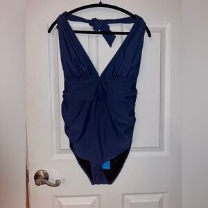NWT Halter Top Dazzle Me Blue Swimsuit  XL